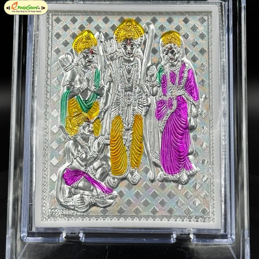999 Silver Ram Parivar with Enamel